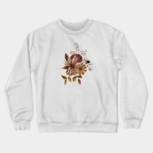 Autumn Watercolor Flowers with glitter - pale rose background Crewneck Sweatshirt